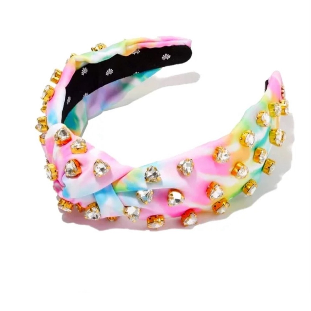 LELE SADOUGHI X STONEY CLOVER LANE TIE DYE HEARTS HEADBAND NWT